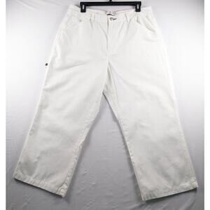 Vintage Tommy Hilfiger Womens 14 Carpenter Cropped Painter Pants Capris White